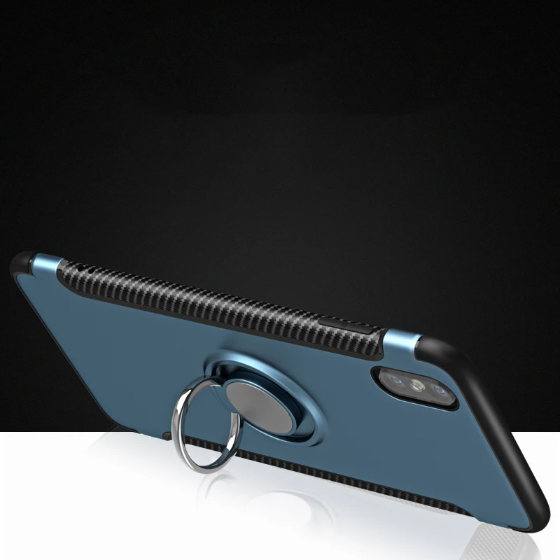 Высокое качество магнитный автомобильный держатель чехол для iPhone X 7/8 Plus чехол 360 Вращающийся на палец чехол для телефона с кольцом N
