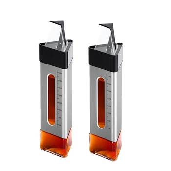

2 Pack Glass Oil Bottle,Triple-cornered Stainless Steel Oil Bottle,Soy Sauce Bottle,Seasoning Bottle,Seasoning Bottle