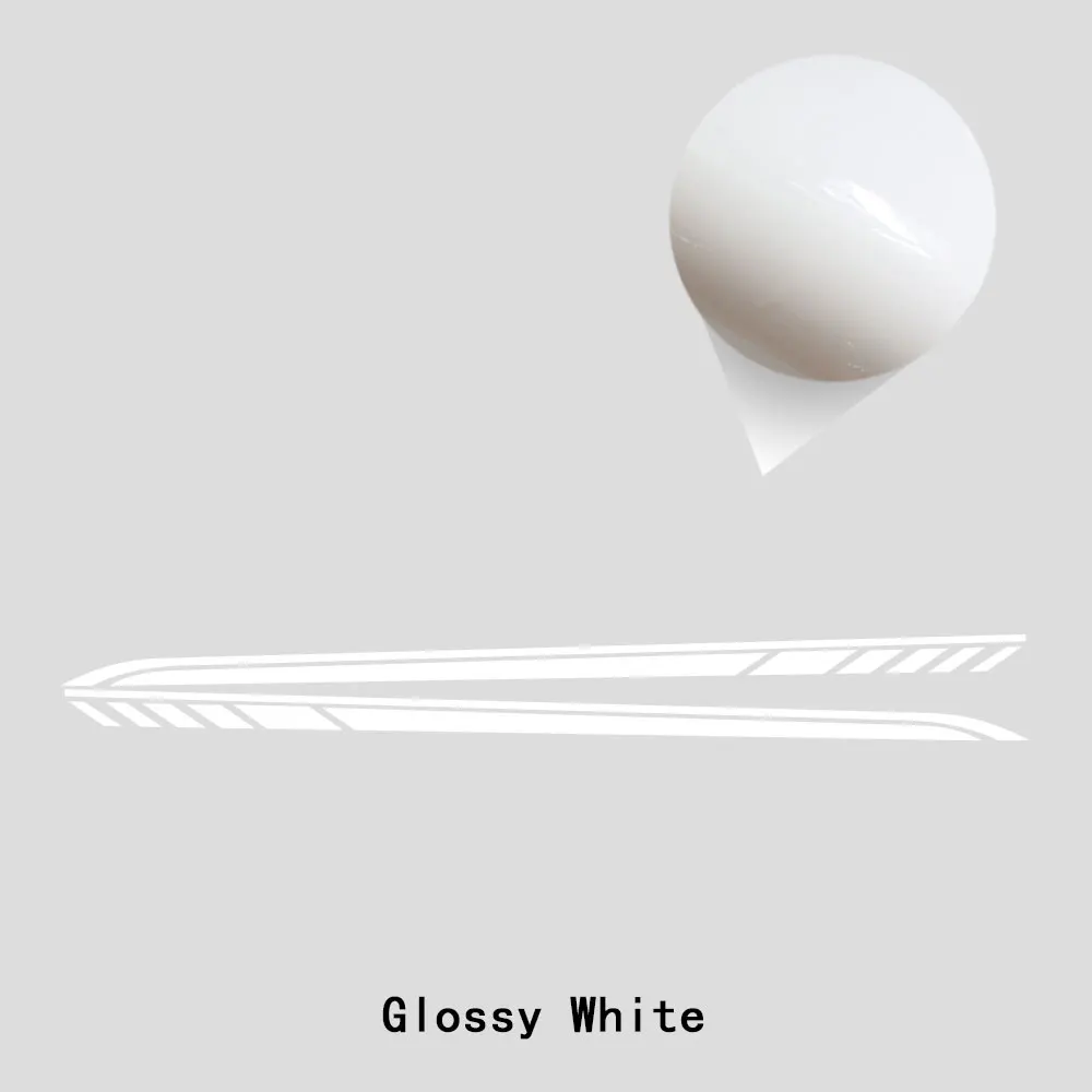 glossy white 2 шт. наклейка на дверь боковая юбка для Mercedes Benz C Class Coupe W205 C180 C200 C260 C300 C43 C63 AMG аксессуары - Название цвета: glossy white