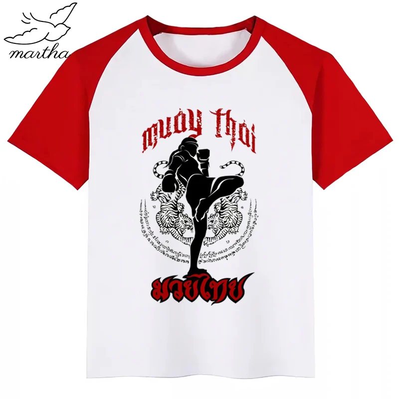 Fighting Muay Thai Fight Летний стиль Забавные милые топы для девочек модная уличная одежда Harajuku футболка для мальчиков уличная детская футболка