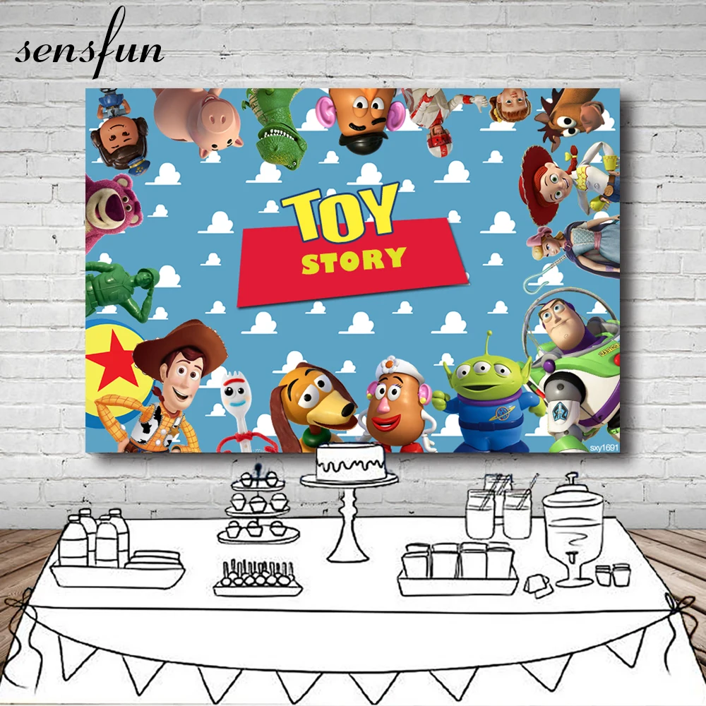 Sensfun игрушка история фон для детей мультфильм персонаж Небесно голубой облака стены фотографии фоны для фотостудии винил 7x5ft