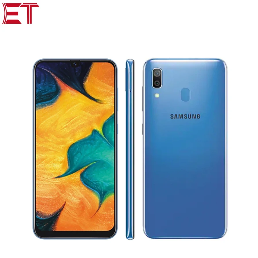 samsung Galaxy A30 A305F-DS, 4G LTE, 4 Гб ОЗУ, 64 Гб ПЗУ, мобильный телефон, 6,4 дюймов, четыре ядра, Android 9,0, отпечаток пальца, две sim-карты, смартфон