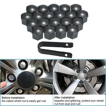 

20 Pcs Car Wheel Screw Covers 19 mm Auto DustProof Tyre Nut Caps With Removal Tool Bolt Rims Special Socket Car Styling