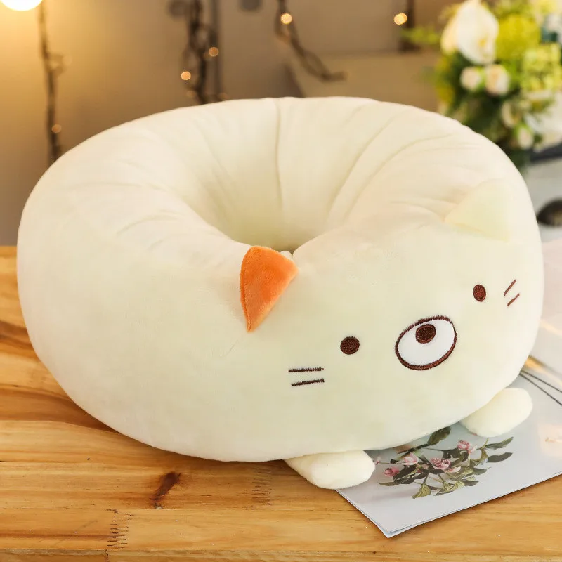 cat Мультяшная Подушка, милая Подушка Sumikko Gurashi Nap, мягкая подушка с изображением динозавра, поросенка, Хаски, животных, подушка для детей, подарок на день рождения, Kawaii - Цвет: cat