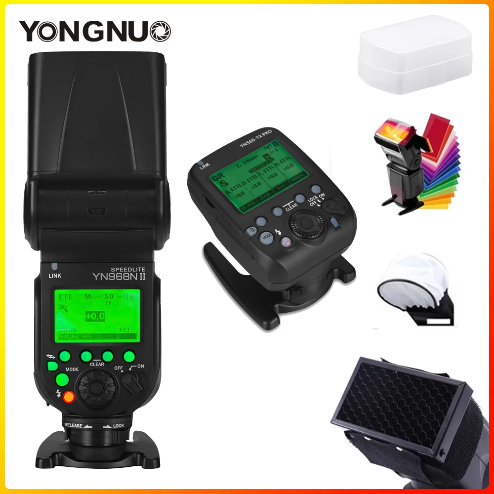 YONGNUO YN968N II Flash Speedlite for Nikon D800 D850 DSLR Compatible w/ YN622N YN560-TX Wireless TTL Speedlite 1/8000 LED Light