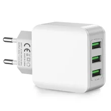 3 Порты и разъёмы Dual USB Зарядное устройство для путешествий настенное Зарядное устройство для скоростного мобильного телефона Зарядное устройство с адаптером 5В/3.1A штепсельная вилка европейского стандарта Зарядное устройство для iPhone huawei samsung