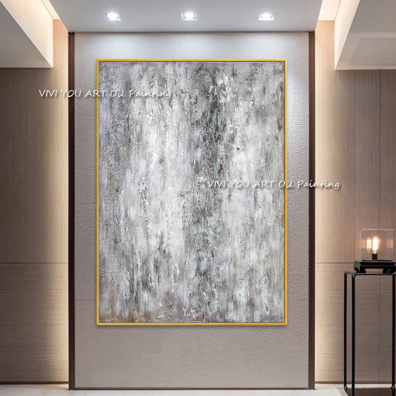 

100% картина ручной работы, абстрактная картина без рамы, Скандинавская простая настенная роспись, современный декоративный бежевый Настенный декор