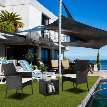 

Brown Gradient Two Single Seat One Tea Table Combination Sofa Tea Desk Set Brown Gradient Garden Chairs Set