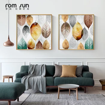 Красивые осенние листья настенные картины для гостиной, спальни, прохода, большой последовательный цвет, холст, живопись, стены, искусство, ...