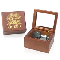 Rosiking QUEEN-Bohemian Rhapsody Red with mirror Music Box Carved Mechanism Musical Wind Up Gift for Birthday 2