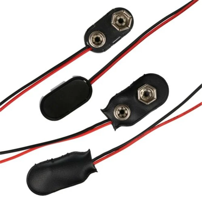 

3 years warranty 100PCS PP3 9V Battery Holder Clip Snap Connector Jack Cable Wires Lead Convertor for Battery Storage Boxes