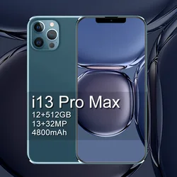 Téléphone intelligent i3 pro Max, grand écran 6.7 pouces, nouveau Look, cadeaux de noël 