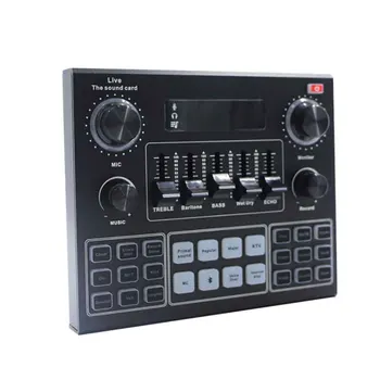 

V9 Live Sound Card Universal Studio Record Bluetooth Entertainment USB Rechargeable Metal Broadcast Microphone Webcast Headset
