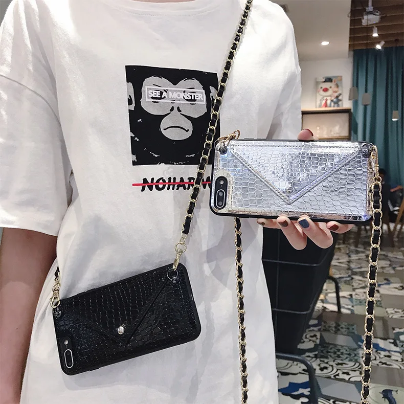 

Hot Girls Crossbody Wallet With Long Shoulder Strap Case Cover For iPhone XS MAX XR X 6S 8 7 6 Plus Card Slot Pouch Purse Cover