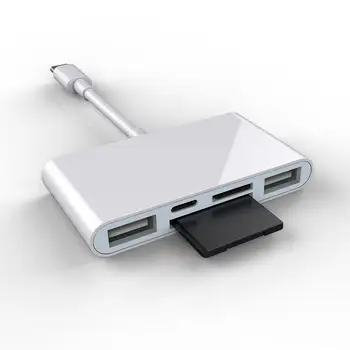 

5 In 1 USB Card Reader Fast Charging Multifunctional Laptop Tablet Camera Connection Kit Adapter With SD / Micro SD / TF Card