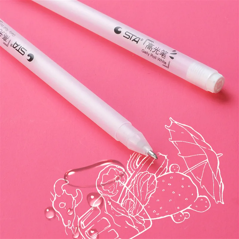 Marcador de pintura permanente impermeable DIY, rotuladores blancos de 1mm, suministros para estudiantes, pluma para artesanía artística, 1 Uds.