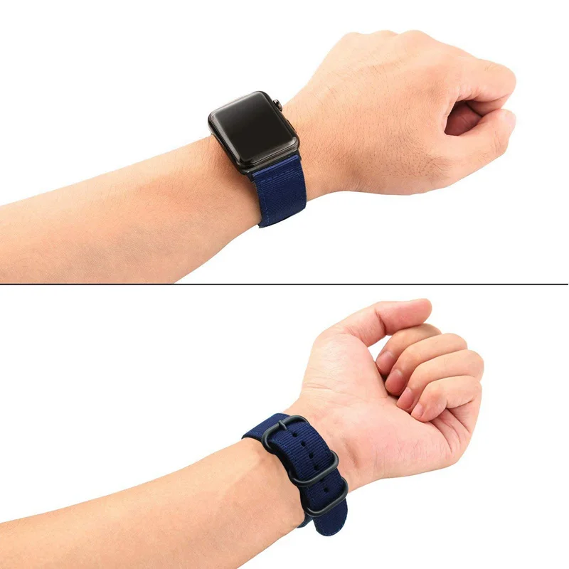 Нейлоновый ремешок для apple watch 4 полосы 44 мм/40 мм, correa apple watch 42mm/38 мм i watch series 4/3/2/1 разноцветный коннектор ремешок для часов