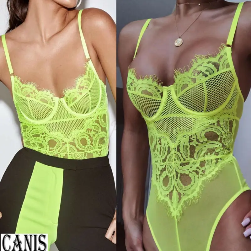 Women Sexy Lingerie Underwear Erotic Corset Lace Mesh Babydoll Underwear Sleepwear Nightwear Jumpsuit