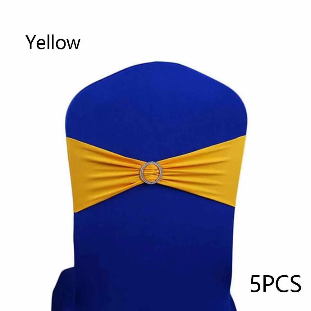 Современный стиль спандекс материал многоразовый эластичный комплект стула для свадебной вечеринки с галстуком-бабочкой с кольцом эластичный чехол для стула задняя пряжка