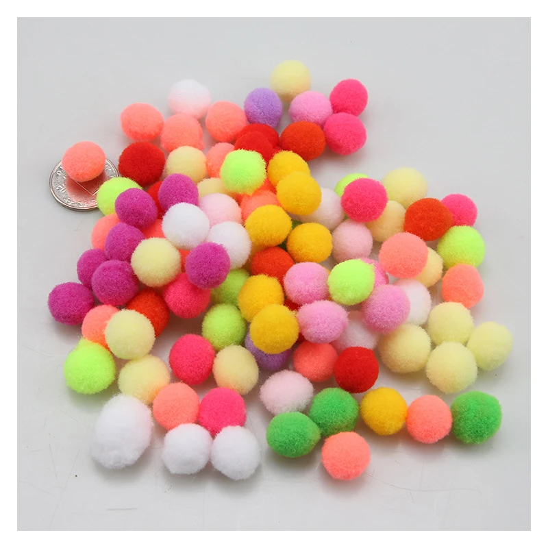 Wholesale 10mm Pompoms Soft Pom Poms Fur Ball Arts Toys Crafts DIY Apparel Sewing Fabric Supplies Wedding Home Decoratio