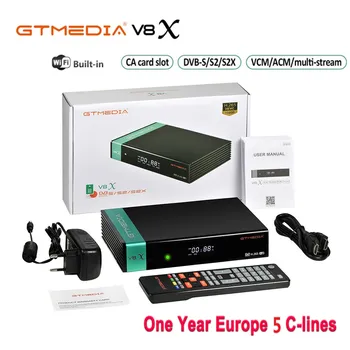 

GTMEDIA V8X Update of GTMEDIA V8 NOVA DVB-S/S2/S2X SCART+CA Satellite receiver with 1 years Europe cline H.265 Decoder