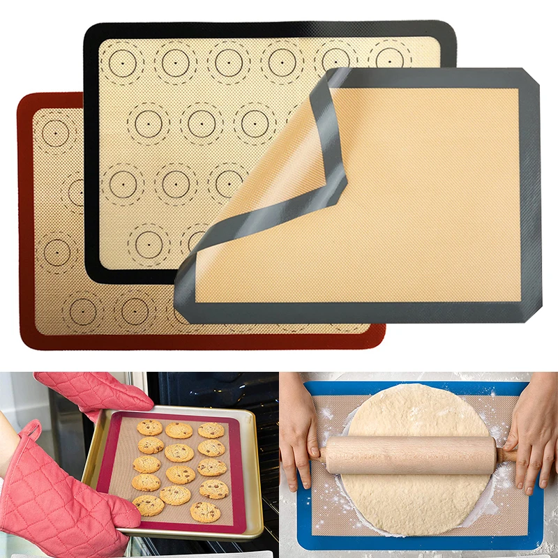 1 шт. антипригарный силиконовый коврик для выпечки лист Кондитерские инструменты коврик для раскатки теста большой размер для торта печенье Макарон популярный