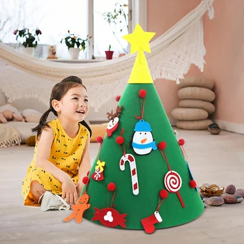 

DIY Christmas Tree Felt Cloth Carpet Puzzle Ornament Christmas Handmade Children's Kids Gift Home Decoration For Xmas New Year