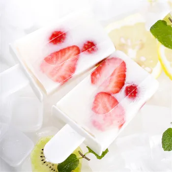 

TTLIFE 4 Cell Ice Cream Mold DIY Popsicle Classic Mold Tray Maker PP Frozen Ice Cube Lolly Mould Kitchen Ice Cream Cooking Tools