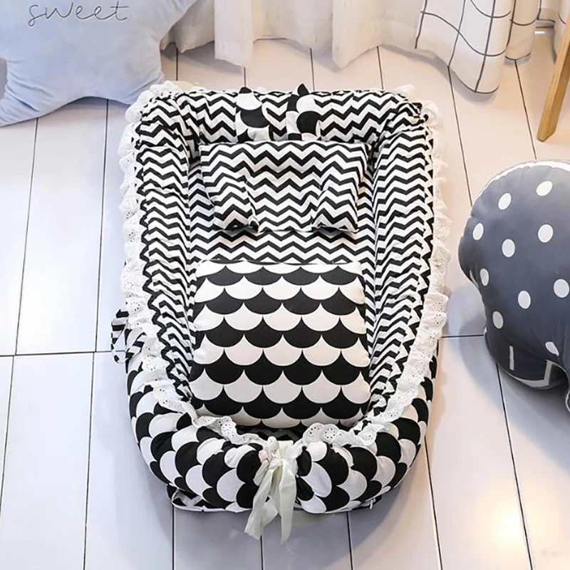 3pcs/set Newborn Portable Infant Crib Bed Sleeping basket Quilt Foldable Baby travel bed CradleBedding YHM005