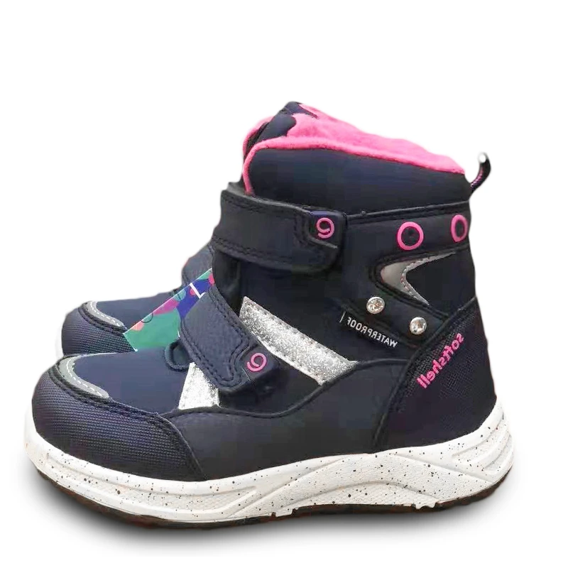 

NEW 1pair waterproof Snow Boots Winter Children's Shoes warm boots ,-30 degrees Fashion Boy/Girl Boots,inner natural wool