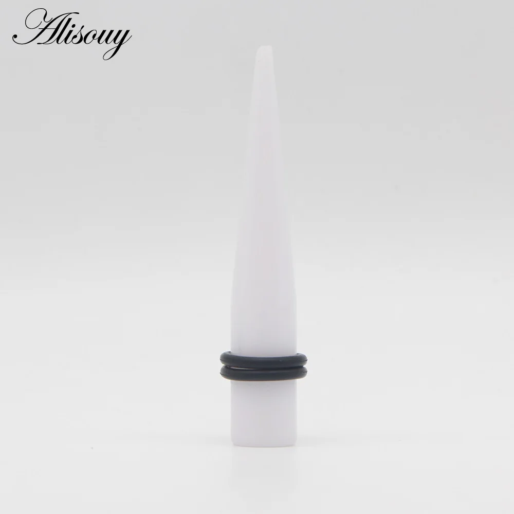 EM0194C Cream Alisouy 2 шт 1,6-30 мм УФ акрил черный белый ухо растягивание пирсинг для уха Конус расширитель вилки и Туннели Калибр, Ювелирное Украшение для тела - Окраска металла: EM0194C Cream