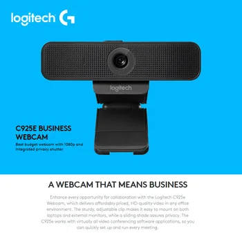 

Logitech C925e Webcam 1080P HD Video Calling Business Webcam Autofocus USB Camera Clip-on Computer Remote Teaching Webcam