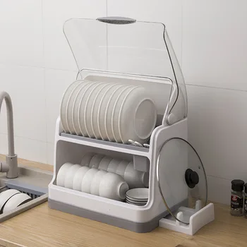 

NEW! Large Dish Rack Kitchen Storage Holder Dinnerware Organizer Bowl Plate Portable Tableware Draining Rack Home Shelf Cupboard
