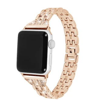 

Diamond Strap For Apple Watch Bracelet Smart Watch Stainless Steel band 42mm 38mm Bracelet for iwatch series 4 3 44mm 40mm
