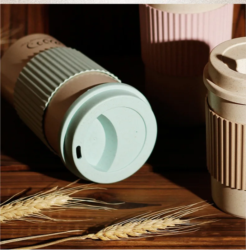 Пшеничная кружка с соломкой кофейная чашка с крышкой домашняя портативная бутылка для воды для путешествий теплоизоляция