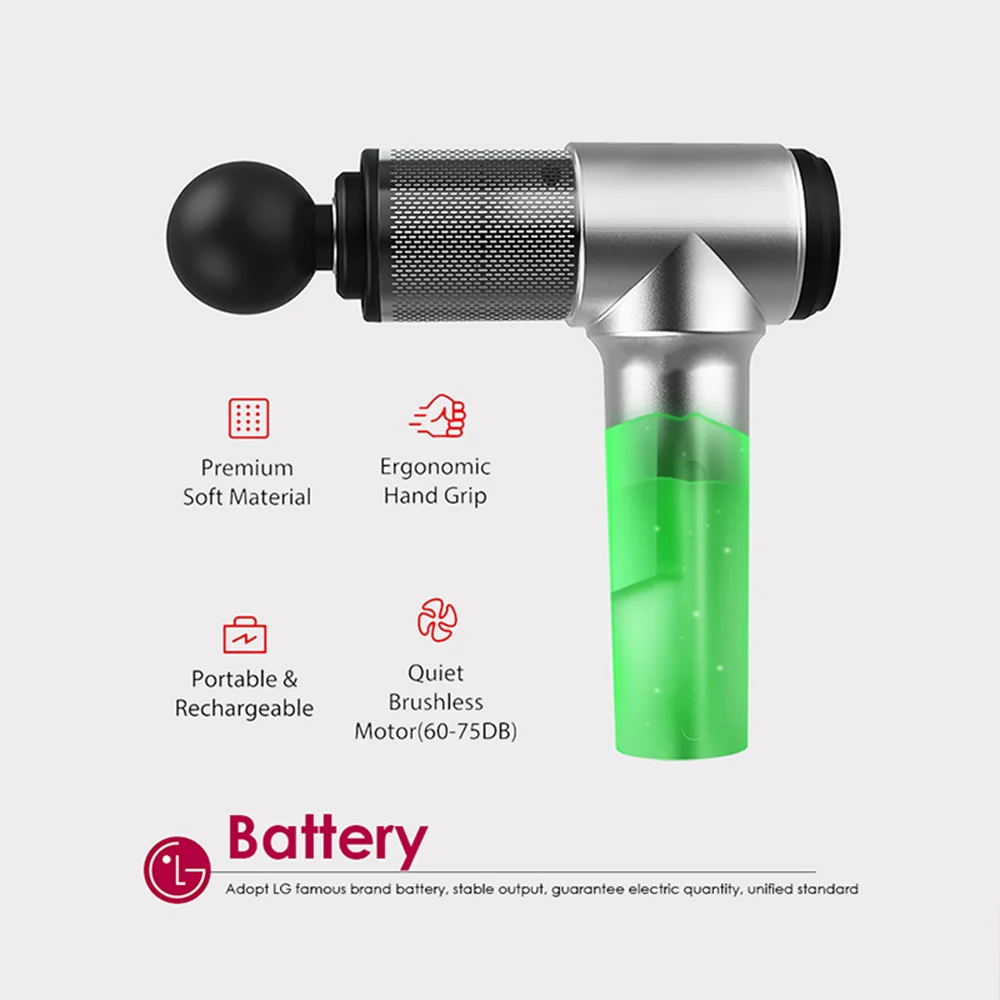 Массажный пистолет для физиотерапии глубоких тканей портативный массажер с 4