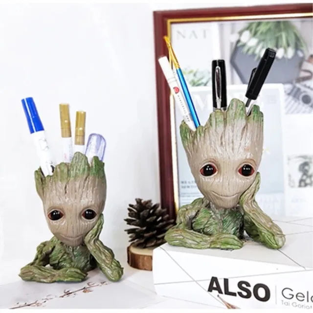 Kézzel Készített Groot Miniatűr Díszdekoráció Otthoni Anime Hős Karakter Szobor Íróasztal Tartozékok Figura Szoba Dekoráció Figurák Edények - Image 5