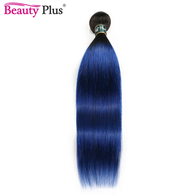 1 Bundle Deal Ombre Brazilian Straight Human Hair Weave Pre Colored 1B 99J Blue Green Purple Orange 30 Blonde Red 27 Hair Bundle 1B Blue