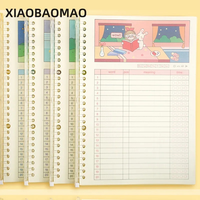 

Kawaii B5 Loose-leaf Refillable Vocabulary Word Book Foreign Languages Memory Study Notebook Japanese School Stationery