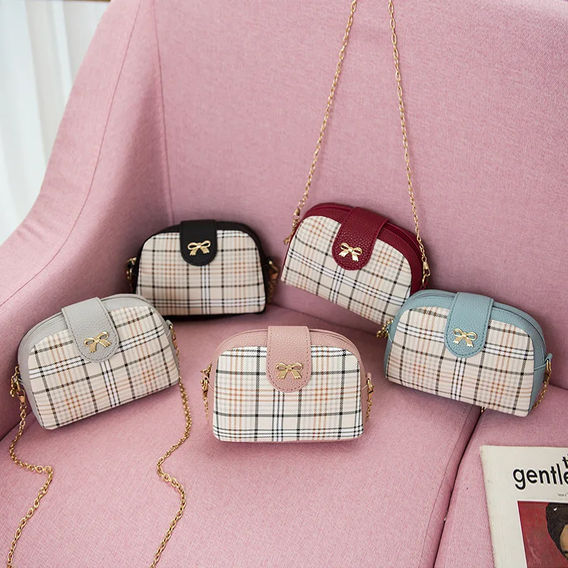 

Bag Women's Korean-style Printed Stripes Bow Decorative Hardware 2019 Summer And Autumn New Style One-Shoulder Cross-body Bag
