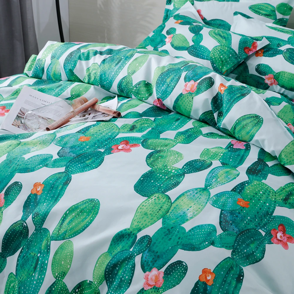 Tropical plants Bedding set With Pillowcases Duvet Cover Queen King Size Bedclothes 3pcs Bed linen