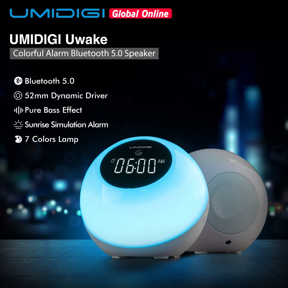 Беспроводная Bluetooth Колонка UMIDIGI Uwake портативный светодиодный громкий динамик