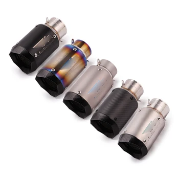 

61 mm Motorcycle Exhaust Pipe Universal Street Bike Dirt Bike Stainless Steel Carbon Titanium Alloy Escape No DB Killer 180 mm