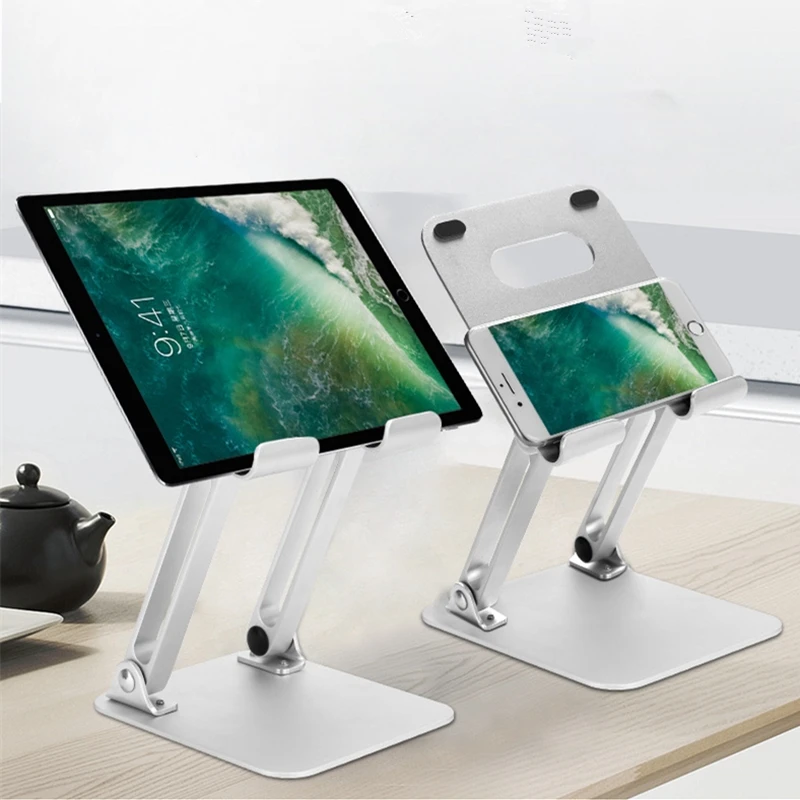 

Desktop Aluminum Alloy Tablet Holder Height Adjustable Tablet Bracket Folding Phone Tablets Stand For Ipad Air Mini Pro 12.9