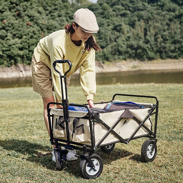 Outdoor garden 4 wheels fishing trolley cart camping beach wagon