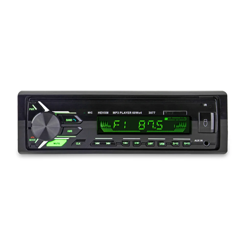 Автомобильный Радио MP3 USB автомобильный радиоприемник с Bluetooth 1 Din стерео аудио SD USB MMC тюнер высокой мощности головное устройство 3077