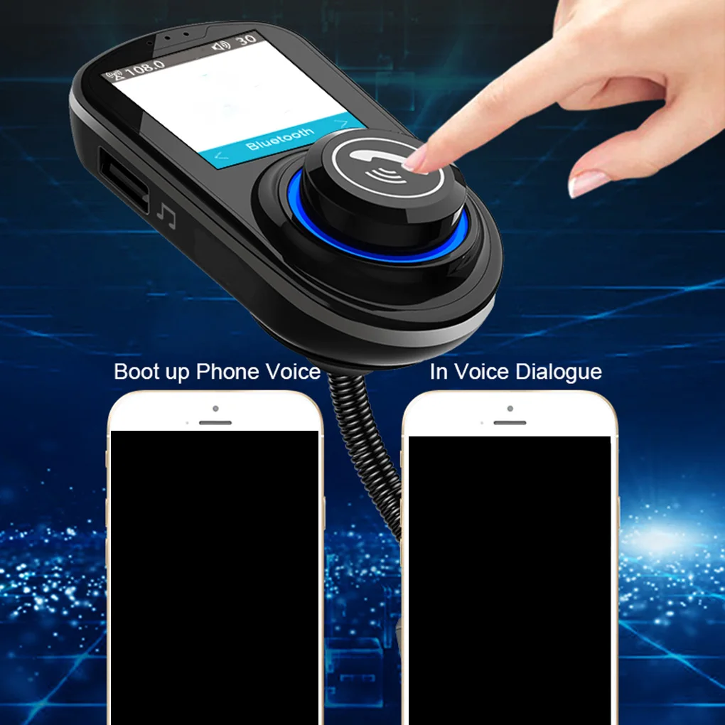 Автомобильный беспроводной fm-передатчик 1,8 дюймов HD цветной экран Hands-free Bluetooth 5,0 MP3-плеер для зарядки телефона