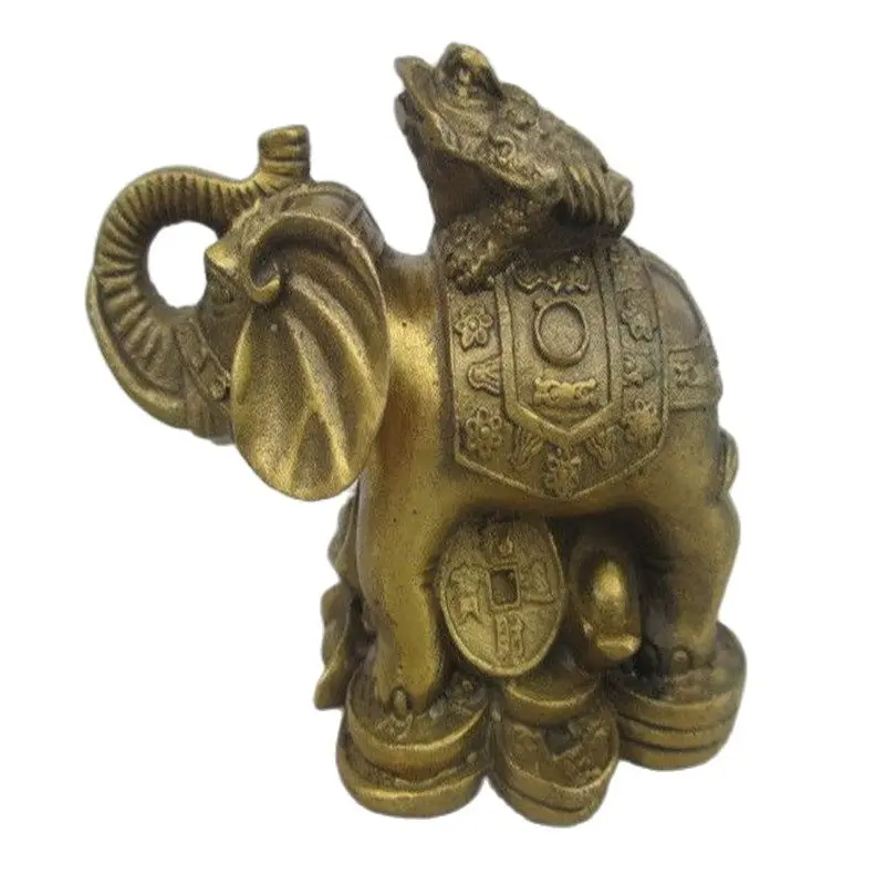 

Rare Chinese Manual Hammer Copper Spittor Elephant Statue Of Peace
