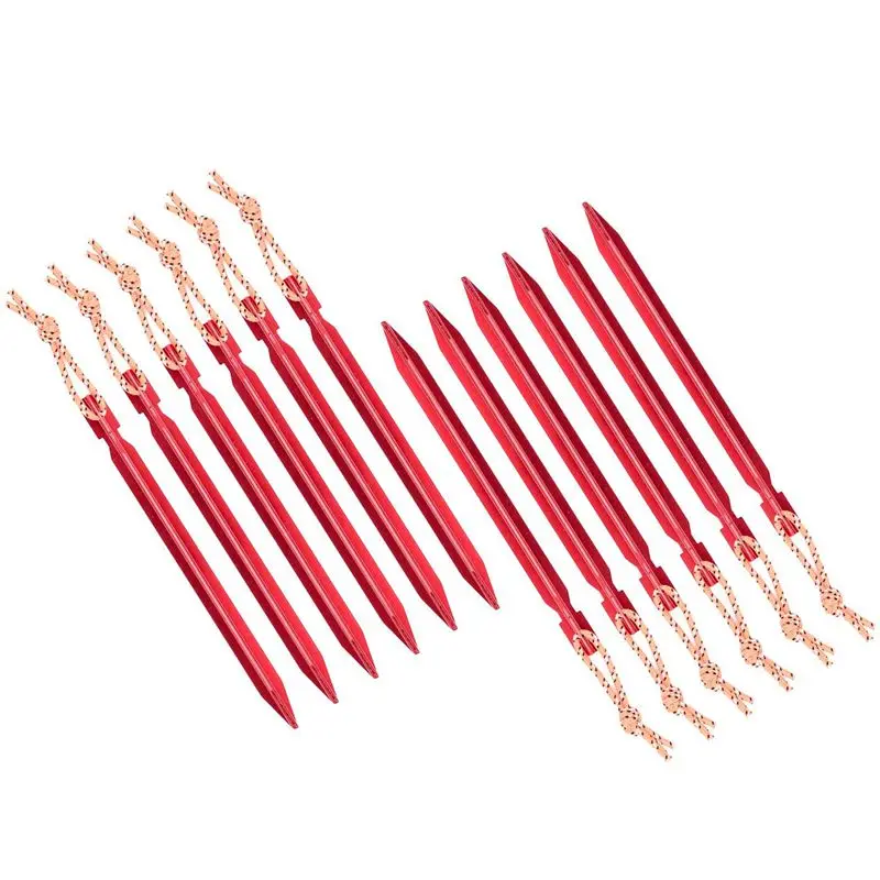 7 inch Outdoors Aluminum Alloy Triangle Tent Stakes, 12PCS Tent Pegs