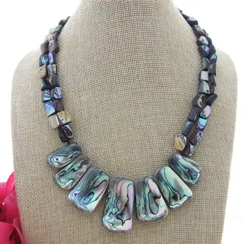 

S112405 17.5'' 22x38mm Abalone Shell Necklace